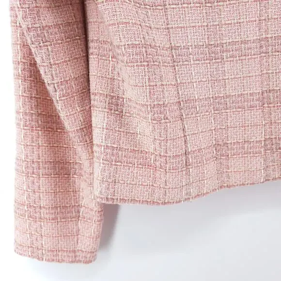 Jaclyn Smith 6 Vintage 90s Twee Quiet Luxury Coquette Tweed Fringe Short Blazer - Picture 11 of 16